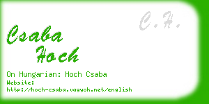 csaba hoch business card